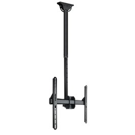 Tooq Soporte de Techo LPCE1155TSLI-B para TV 32-55" hasta 50kg - Orientable, Inclinable y Extensible, Compatible con Pantallas Curvas y Techos Inclinados, Color Negro